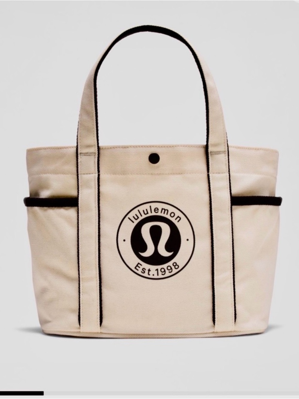 lululemon athletica Cream Tote with Black Trim Mini